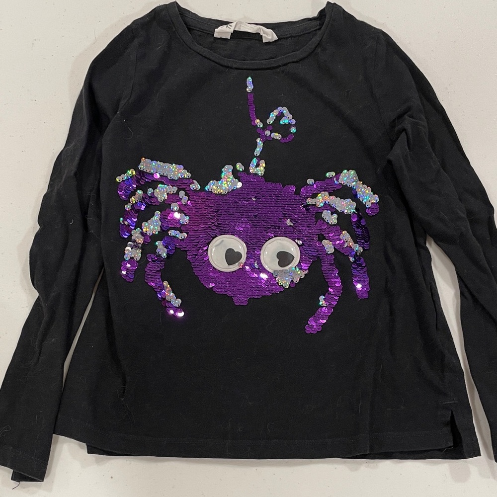 H&M sz6-8 Purple Sequin Spider shirt
